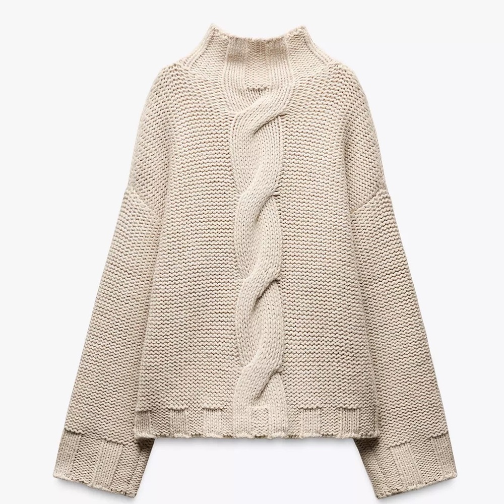 ZARA CABLE KNIT SWEATER CHUNKY - Picture 9 of 9